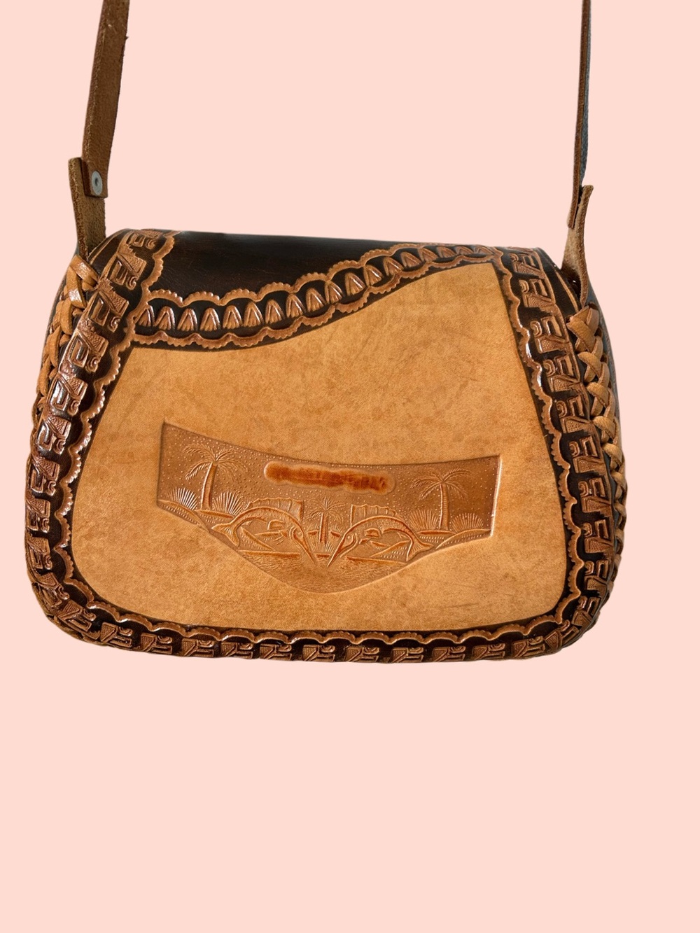 Handcrafted Tan Leather Crossbody from Acapulco - Picture 2 of 7